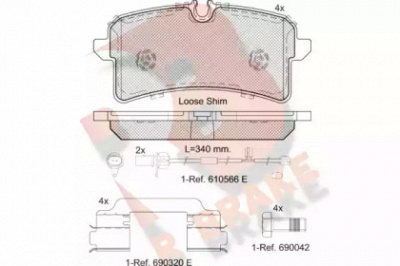 R BRAKE rb2159 -  Комплект тормозных колодок, дисковый тормоз